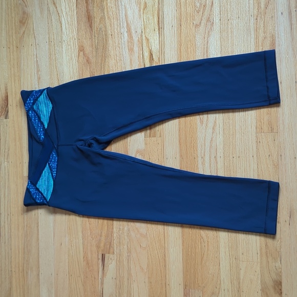 Lululemon Wunder Under Crop III Tight Women' Hero Blue Inkwell Samba - Picture 2 of 14